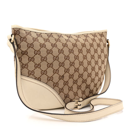 Gucci Monogram Medium New Britt Half Moon Hobo White 3 of 20
