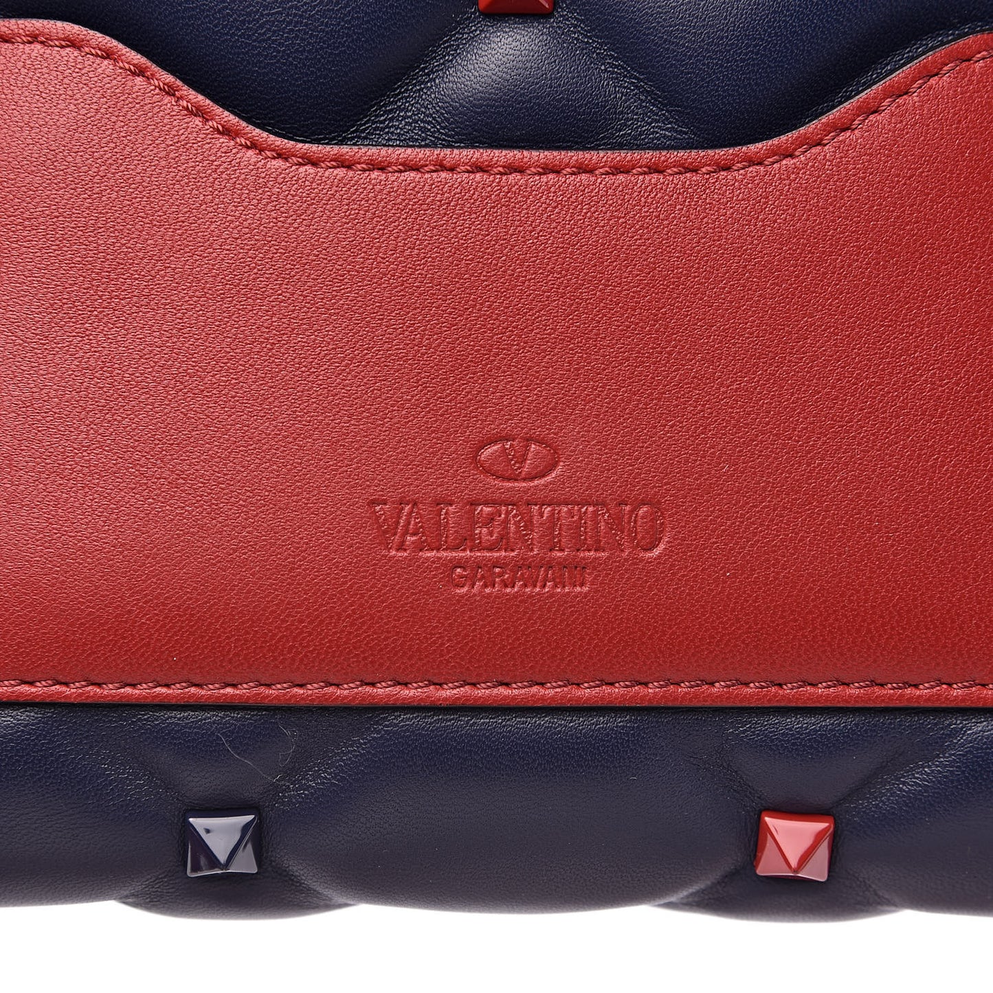 Nappa Mini Candystud Top Handle Bag Navy