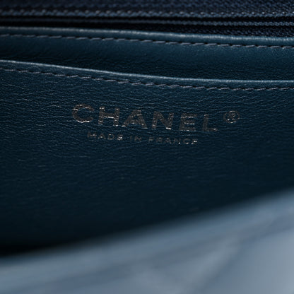 Chanel Lambskin Quilted Mini Rectangular Flap Dark Blue 6 of 10