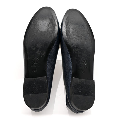 Chanel Caviar CC Cap Toe Ballerina Flats 38 Bleu Marine Fonce 6 of 10