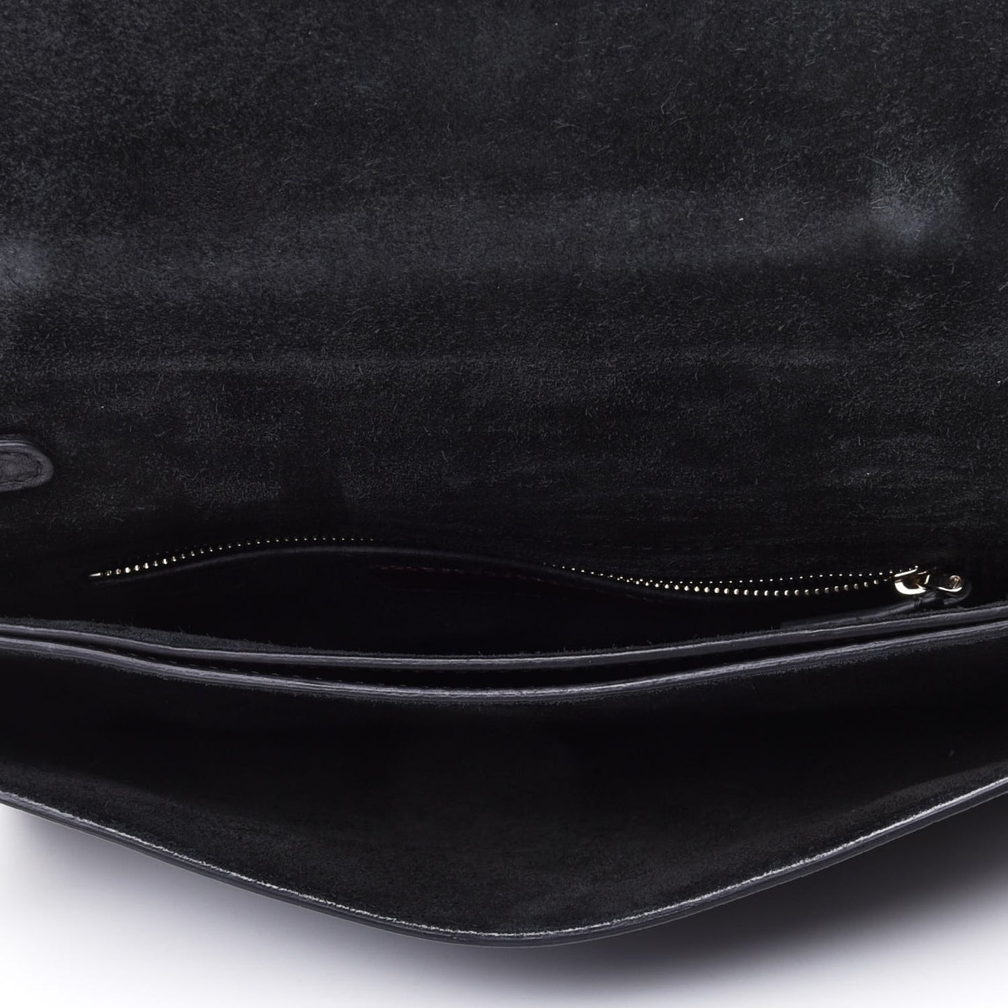 Grained Calfskin Embroidered Rockstud Wristlet Clutch Black