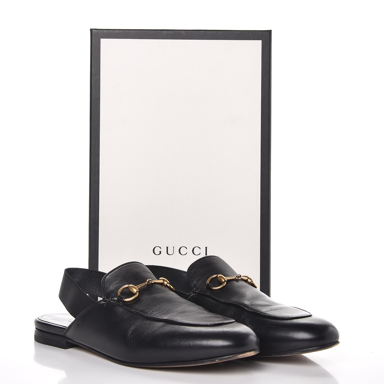 Gucci Nappa Womens Horsebit Slingback Slippers 38.5 Black 13 of 13