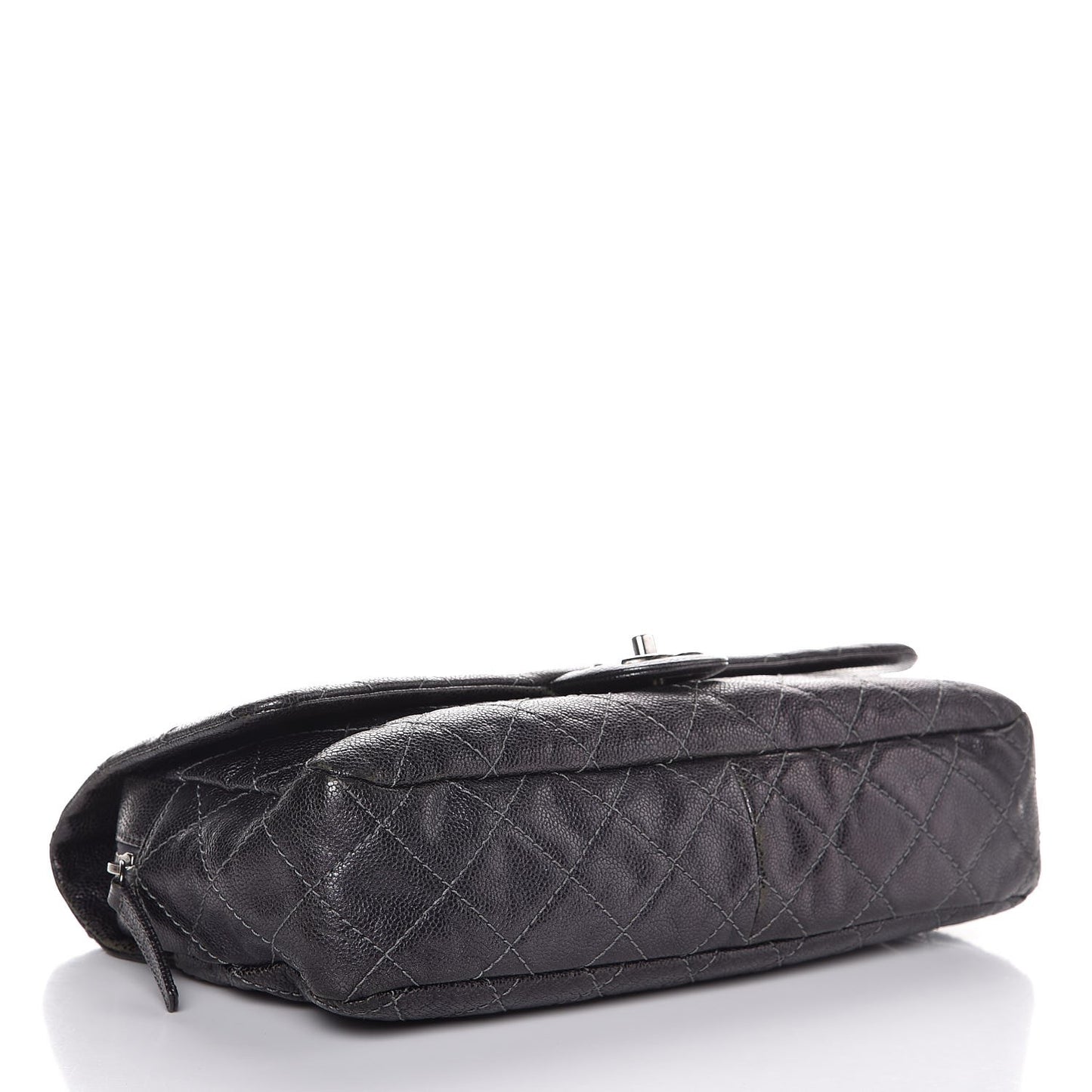 Iridescent Caviar Quilted Large Chic Flap Purple