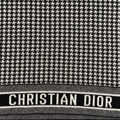 Christian Dior Wool Cashmere 30 Montaigne Scarf Beige Black White 3 of 4
