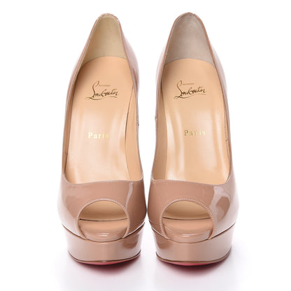 Christian Louboutin Patent Lady Peep 150 Pumps 40.5 Nude 2 of 12