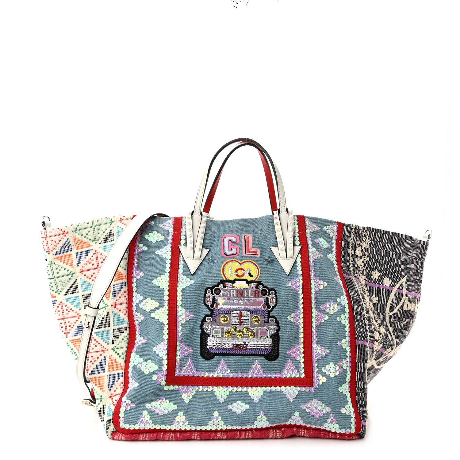 Christian Louboutin Jacquard Embellished Manilacaba Tote Multicolor 1 of 8