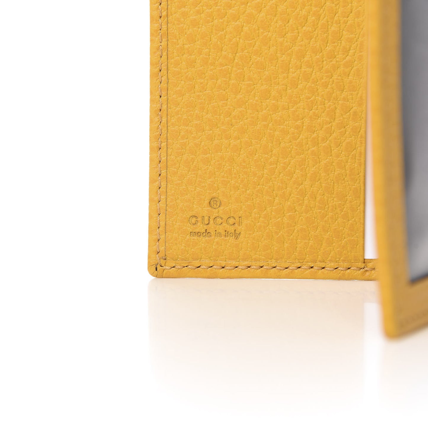 Dollar Calfskin Swing Train Pass Card Case Yellow