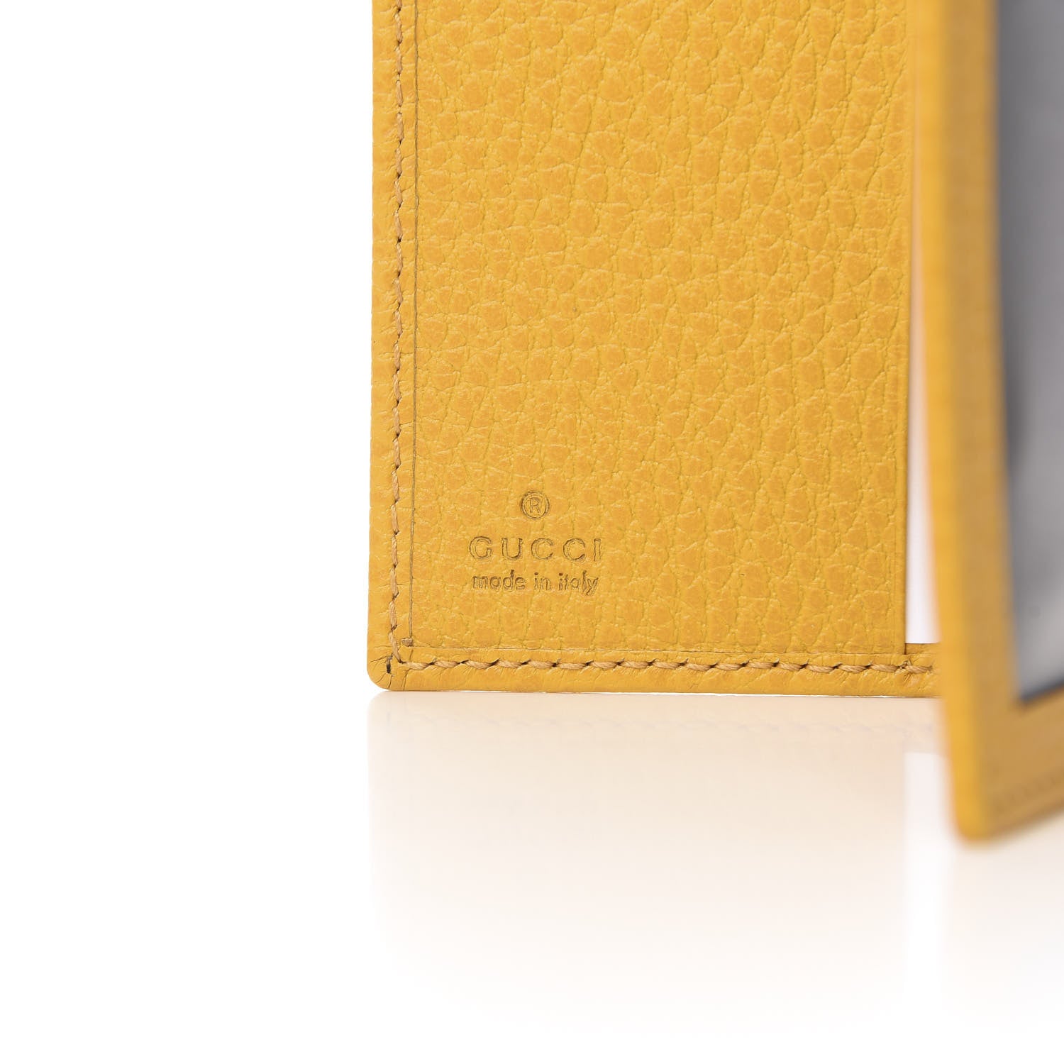 Gucci Dollar Calfskin Swing Train Pass Card Case Yellow 6 of 7