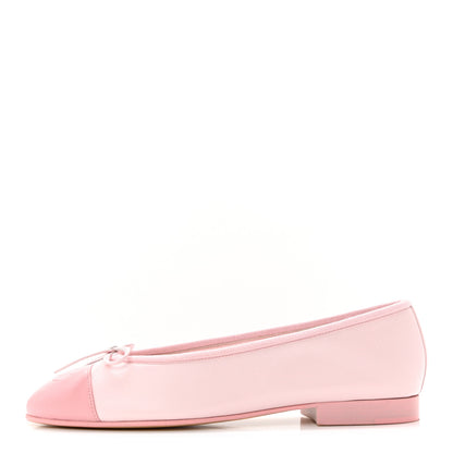 Chanel Lambskin CC Cap Toe Ballerina Flats 36 Pink Light Pink 1 of 9