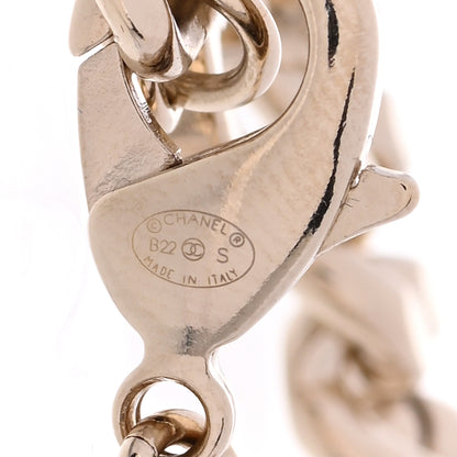 Chanel Enamel Metal CC Chain Bracelet Gold White 5 of 6