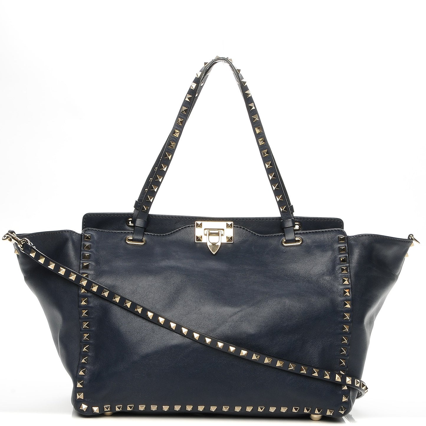 Vitello Medium Rockstud Tote Marine