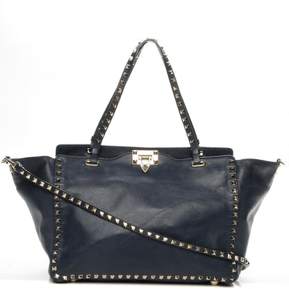 Valentino Garavani Vitello Medium Rockstud Tote Marine 1 of 6