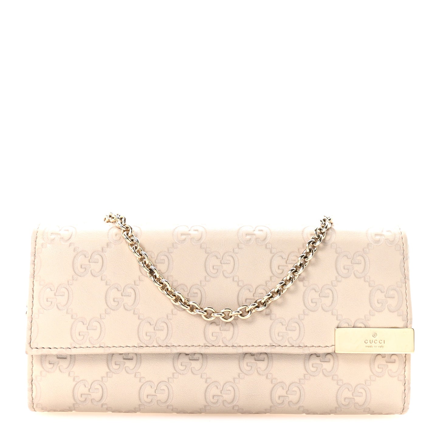 Guccissima Signature Dice Chain Wallet Off White
