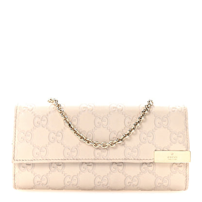 Gucci Guccissima Signature Dice Chain Wallet Off White 1 of 8