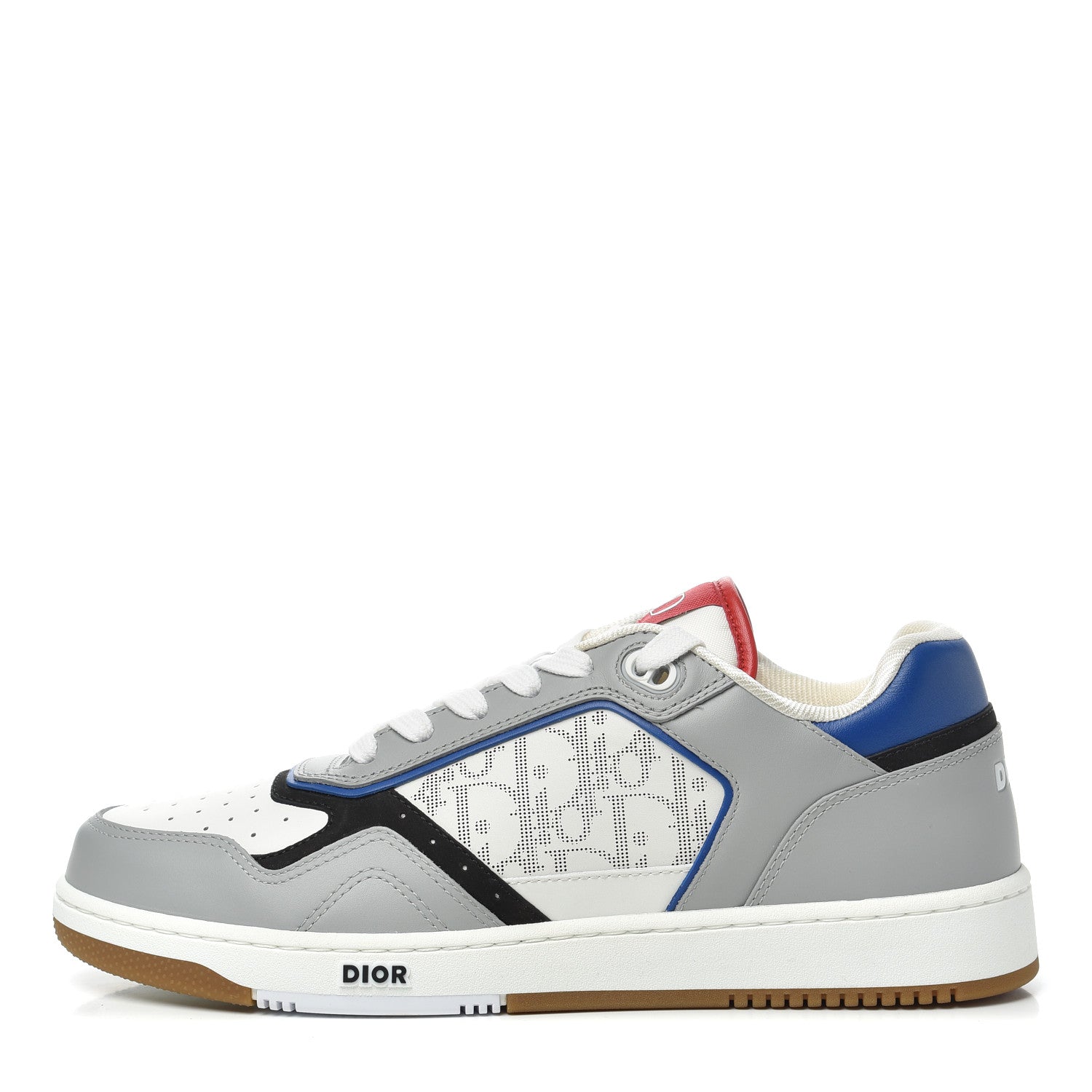Christian Dior Smooth Calfskin Oblique Galaxy Perforated Mens B27 Low Top Sneakers 42 Grey Blue 1 of 9