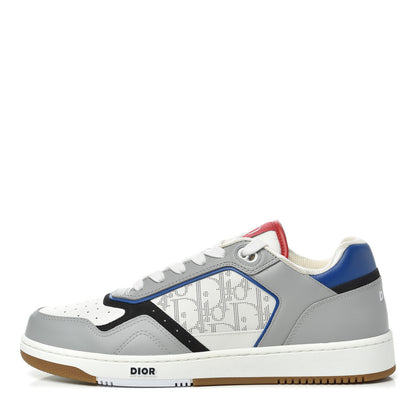 Christian Dior Smooth Calfskin Oblique Galaxy Perforated Mens B27 Low Top Sneakers 42 Grey Blue 1 of 9