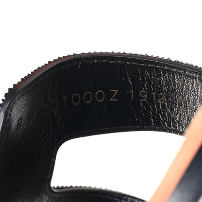 Hermes Suede Goatskin Crystal Oran Sandals 40 Rose Bubinga Black 6 of 9
