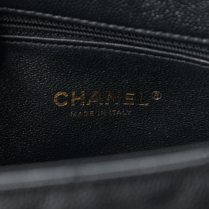 Chanel Caviar Lizard Embossed Quilted Small Coco Handle Flap Black 6 of 9
