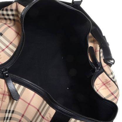 Burberry Haymarket Check Duffle Bag Dark Brown 5 of 7