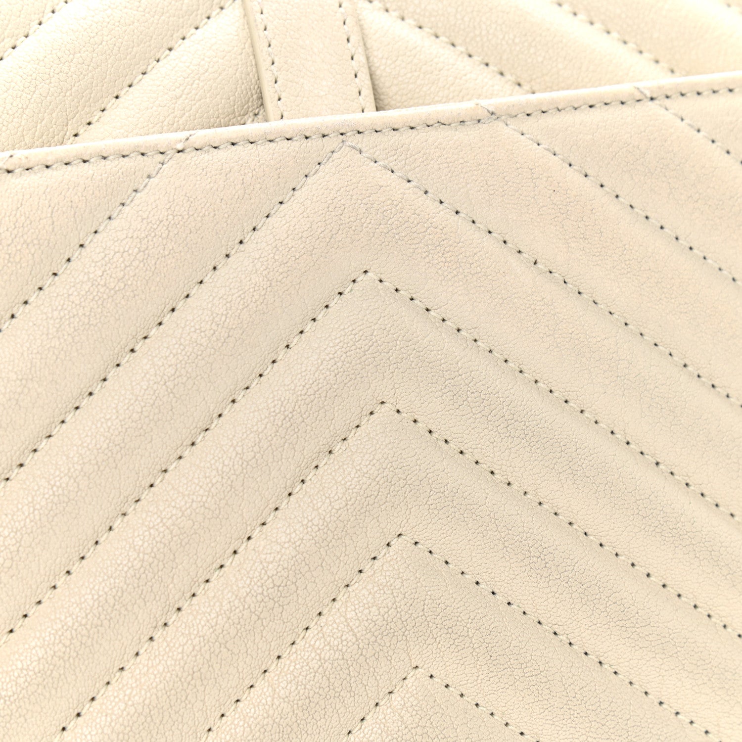 Saint Laurent Sheepskin Matelasse Chevron Monogram Medium College Bag Vintage Blanc 11 of 13