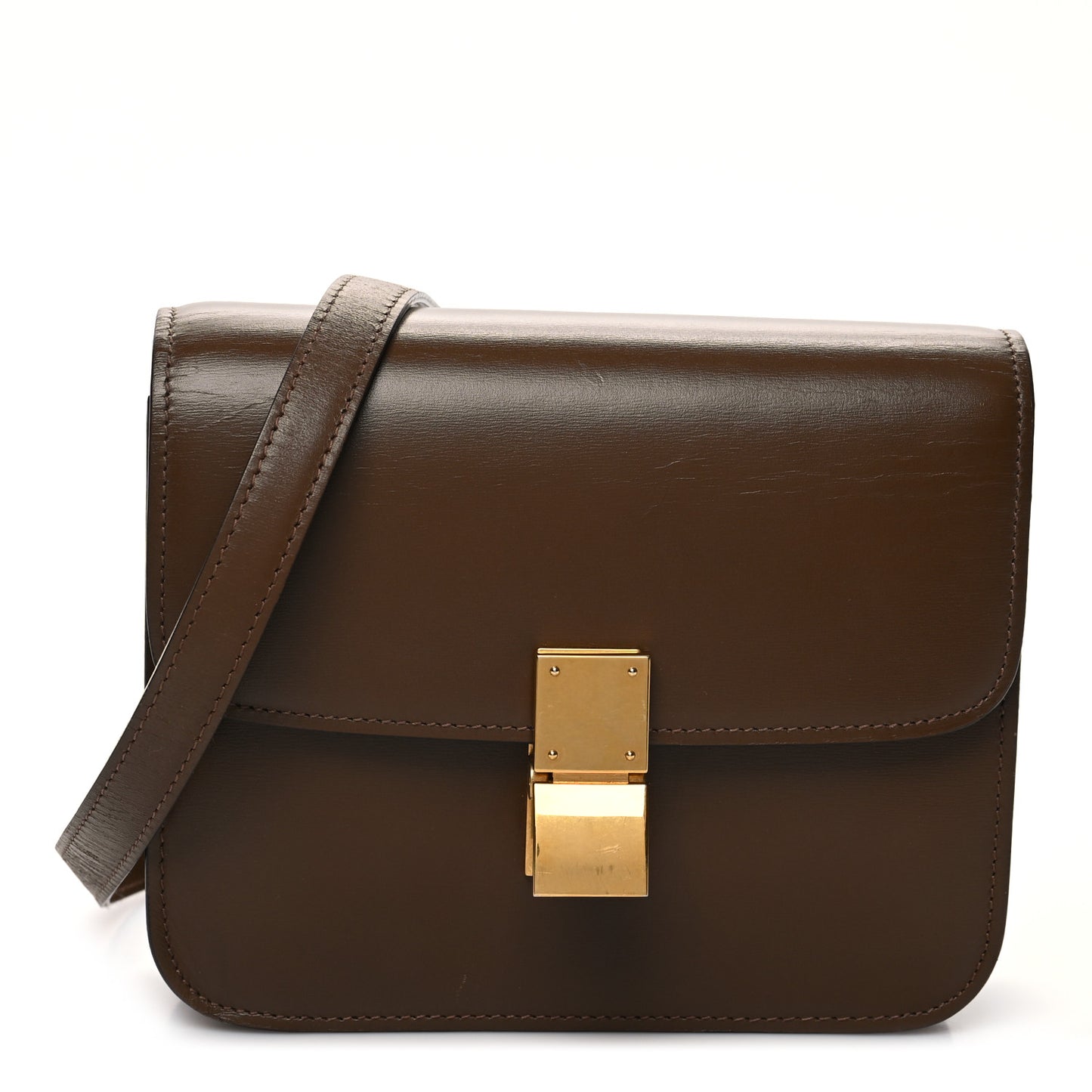 Box Calfskin Teen Classic Box Flap Bag Camel