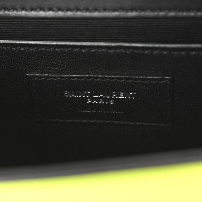 Saint Laurent Patent Grain de Poudre Small Monogram Kate Satchel Neon Yellow 6 of 10