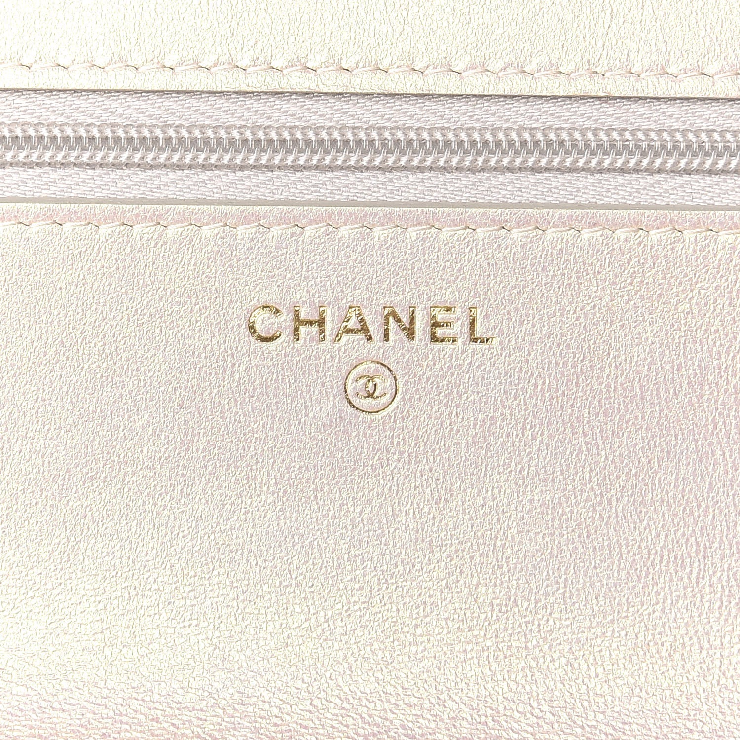 Chanel Iridescent Lambskin Quilted Wallet On Chain WOC Ivory 6 of 12