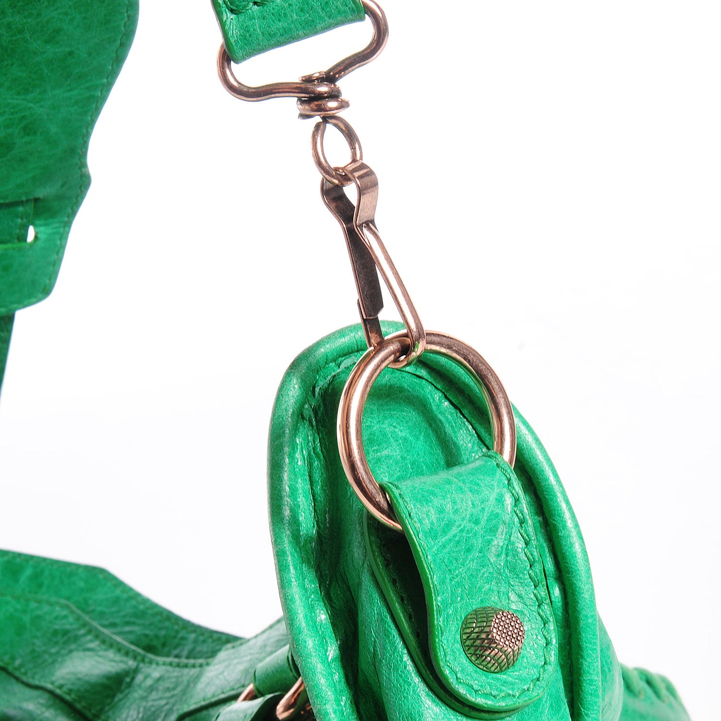 Agneau Giant 12 Rose Gold Hardware City Vert Poker