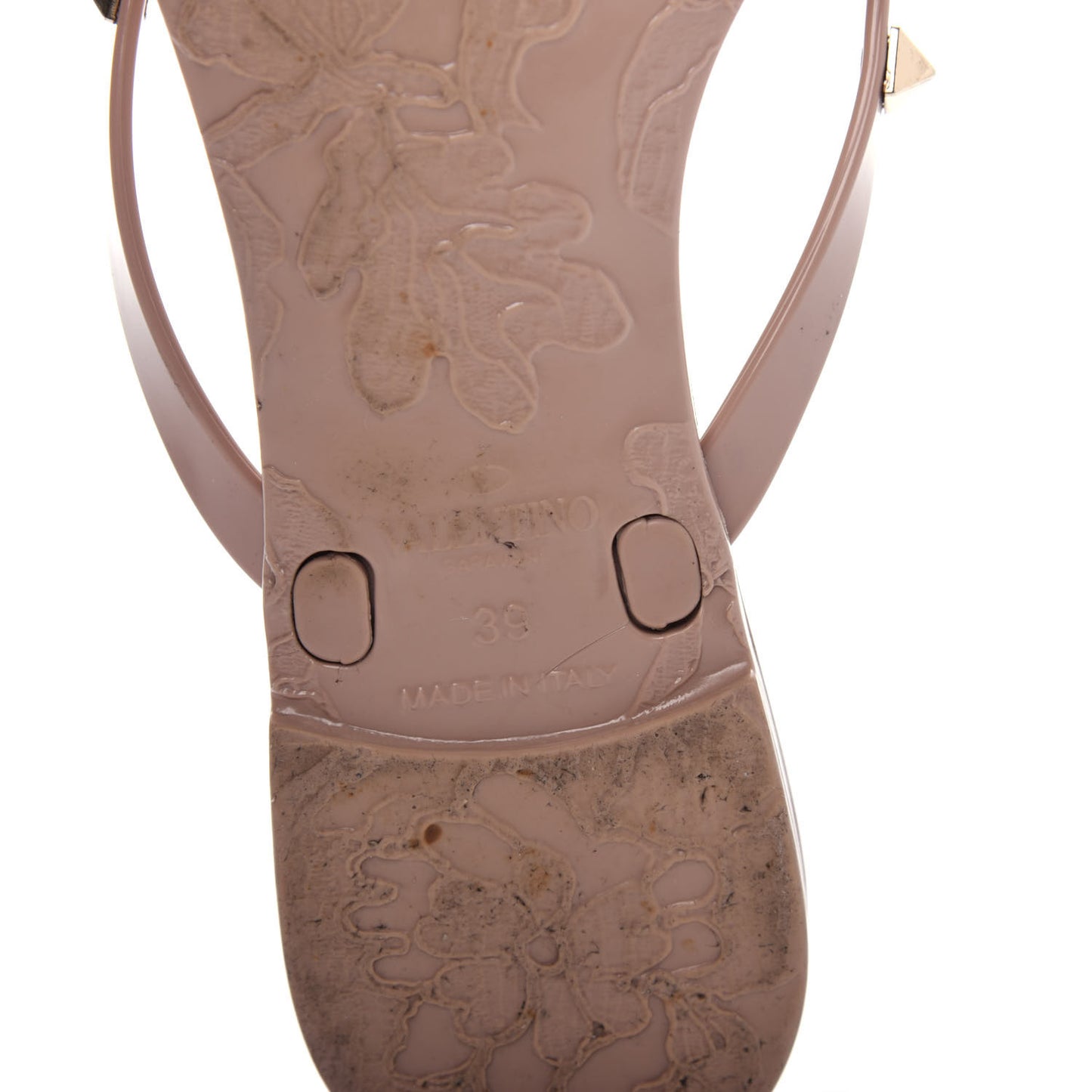 PVC Jelly Rockstud Bow Thong Sandals 39 Poudre