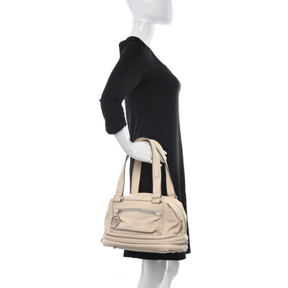 Chanel Goatskin Square Stitch Essential Bowler White 2 of 15