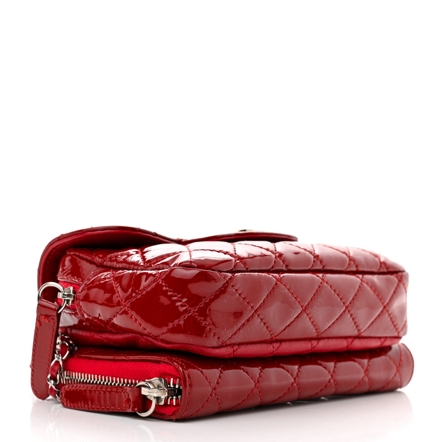 Chanel Patent Brilliant Mini Flap WOC Bag Red 4 of 12