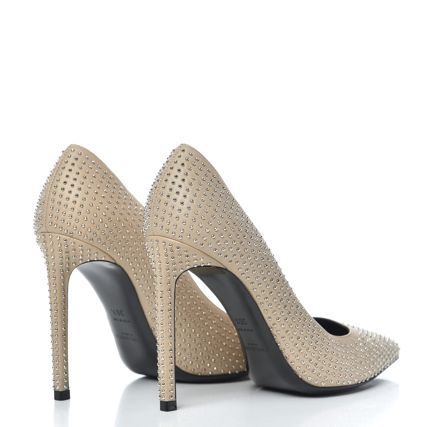 Calfskin Micro Stud Paris 105 Pumps 36.5 Beige