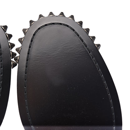Saint Laurent Smooth Calfskin Studded Womens Punk Ranger Boots 37 Black 11 of 15