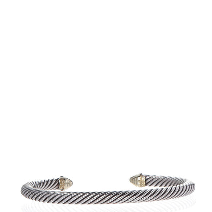 David Yurman Sterling Silver 14K Yellow Gold 5mm Cable Classics Bracelet 3 of 5