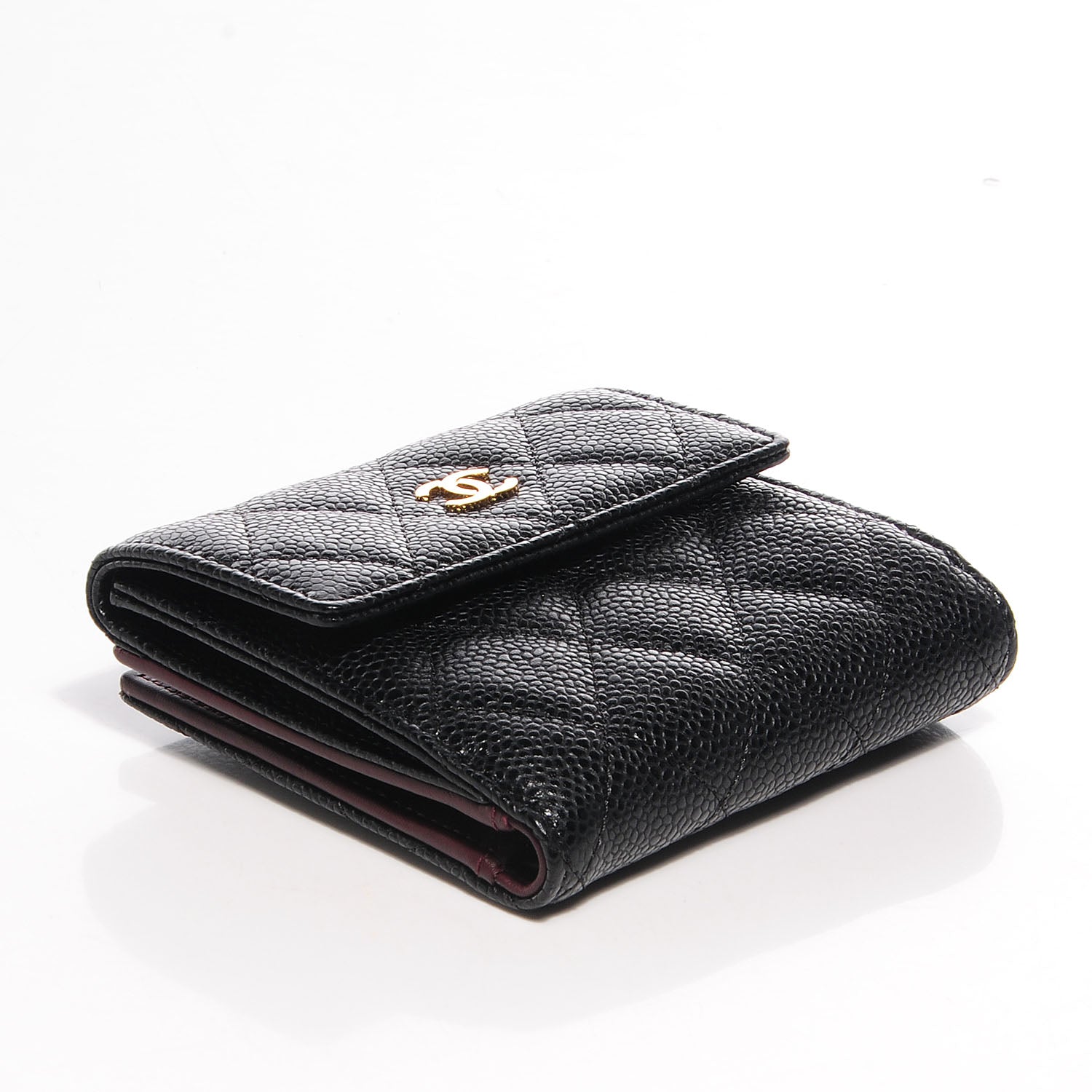 Chanel Caviar Quilted Compact Flap Wallet Black 4 of 9
