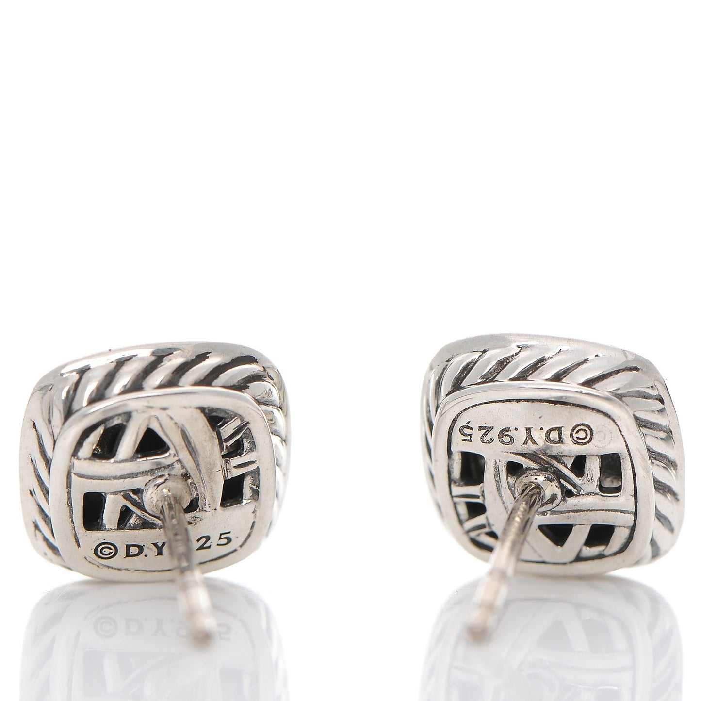 Sterling Silver Diamond Black Onyx 5mm Petite Albion Earrings