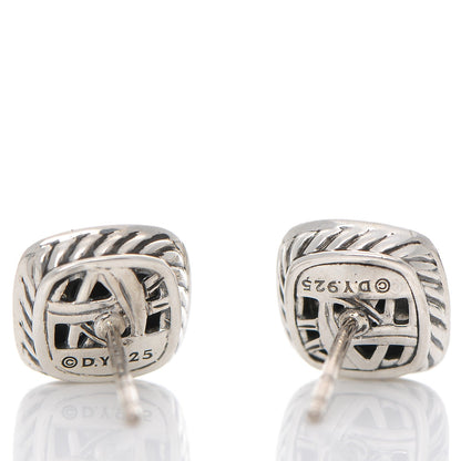 David Yurman Sterling Silver Diamond Black Onyx 5mm Petite Albion Earrings 3 of 4