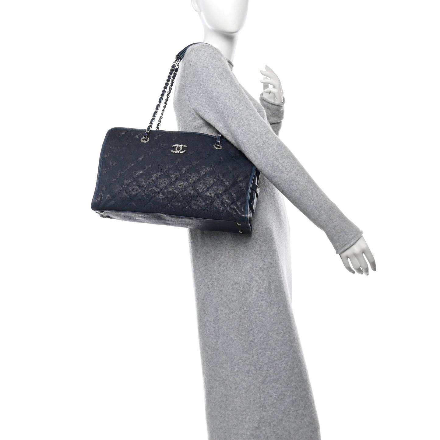 Caviar Quilted French Riviera Tote Blue