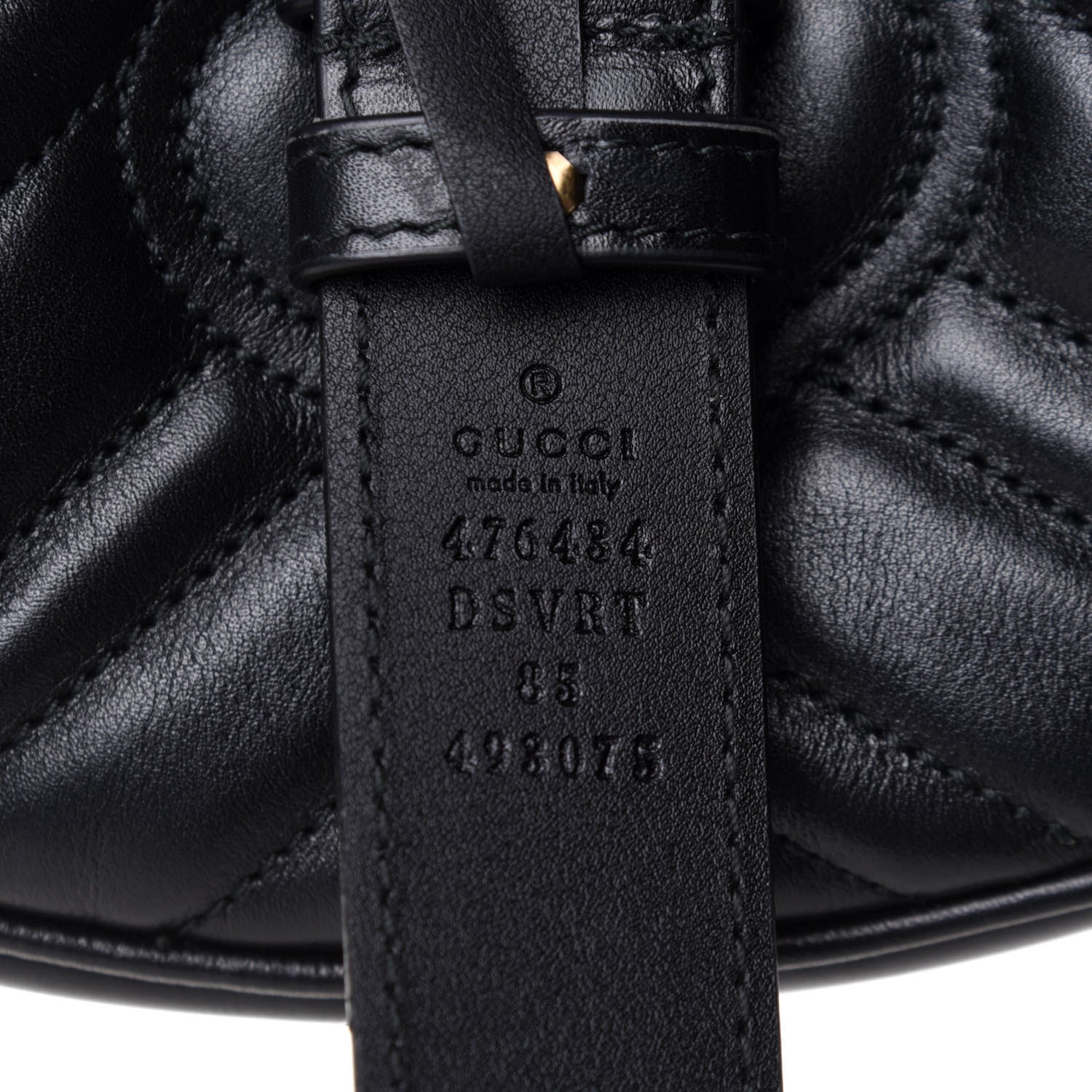 Gucci Calfskin Matelasse GG Marmont Belt Bag 85 34 Black 10 of 14