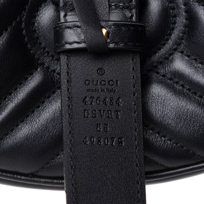 Gucci Calfskin Matelasse GG Marmont Belt Bag 85 34 Black 10 of 14