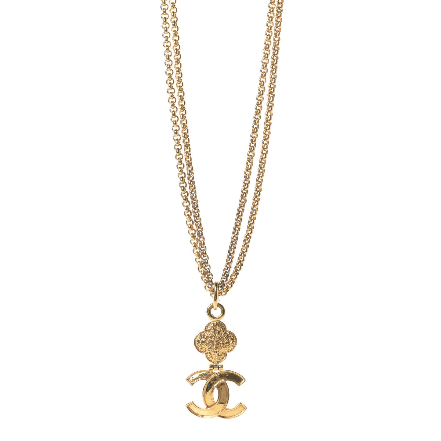 CC Cross Pendant Necklace Gold