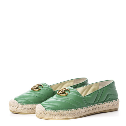 Gucci Nappa Matelasse GG Marmont Espadrilles 37 New Shamarock 2 of 9
