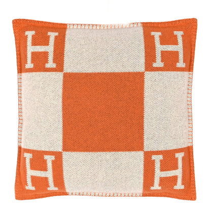 Hermes Wool Cashmere Avalon Pillow PM Ecru Potiron 1 of 3
