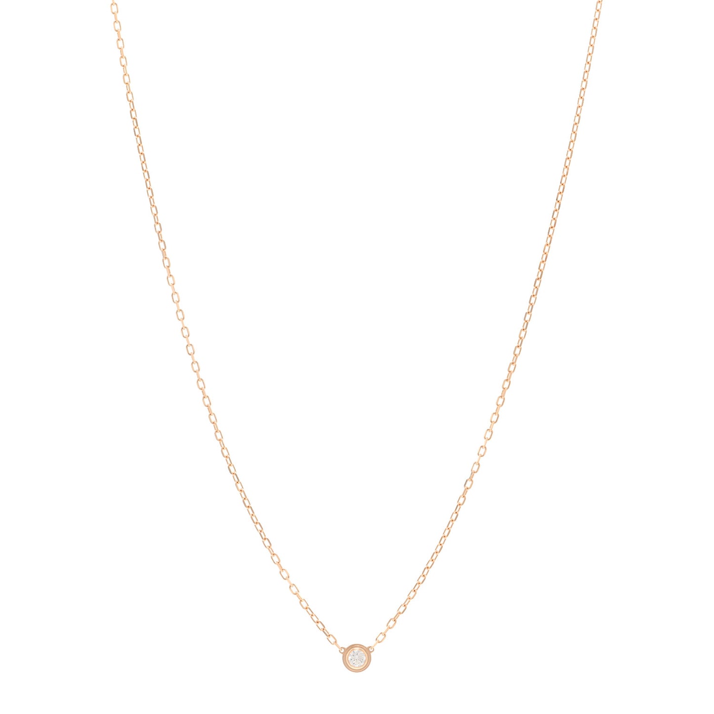 18K Pink Gold Diamond SM D'Amour Pendant Necklace