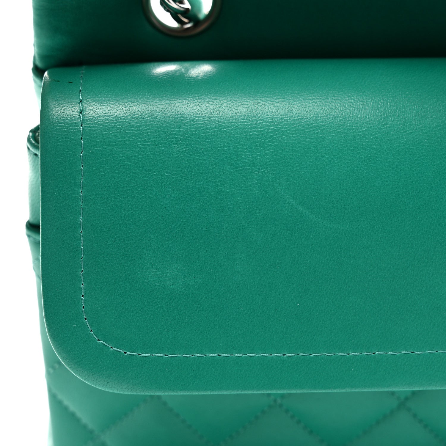 Chanel Lambskin Quilted Medium Double Flap Green 10 of 12