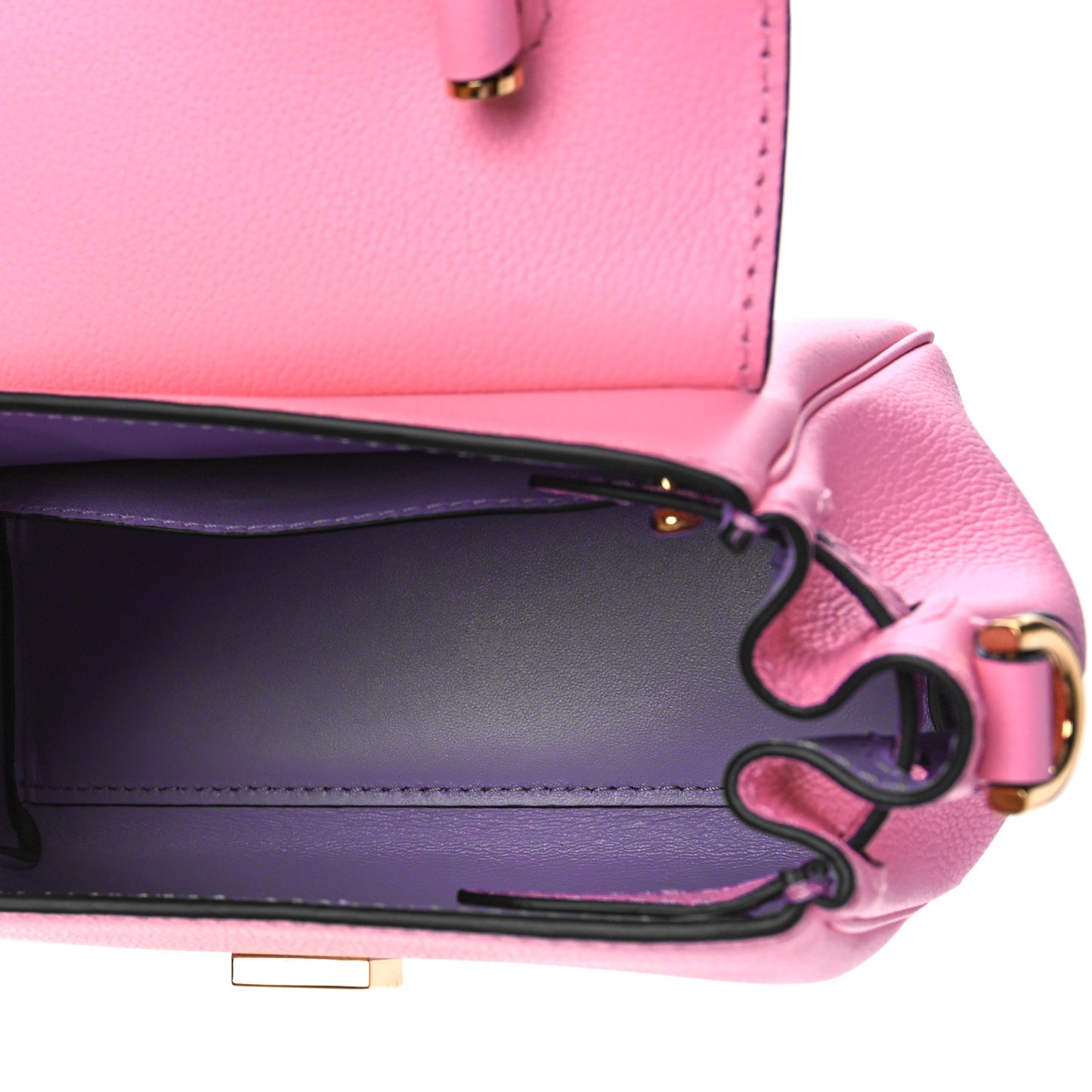Grained Calfskin Small La Medusa Top Handle Bag Pink