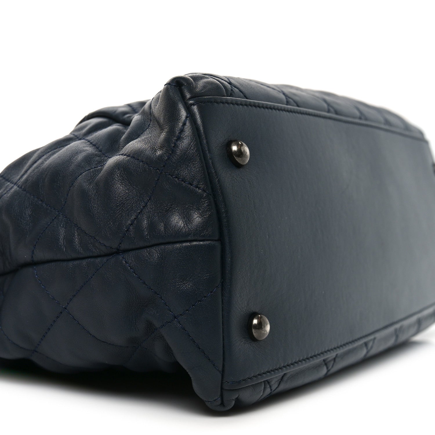 Chanel Calfskin Quilted Large Coco Pleats Tote Navy 9 of 11