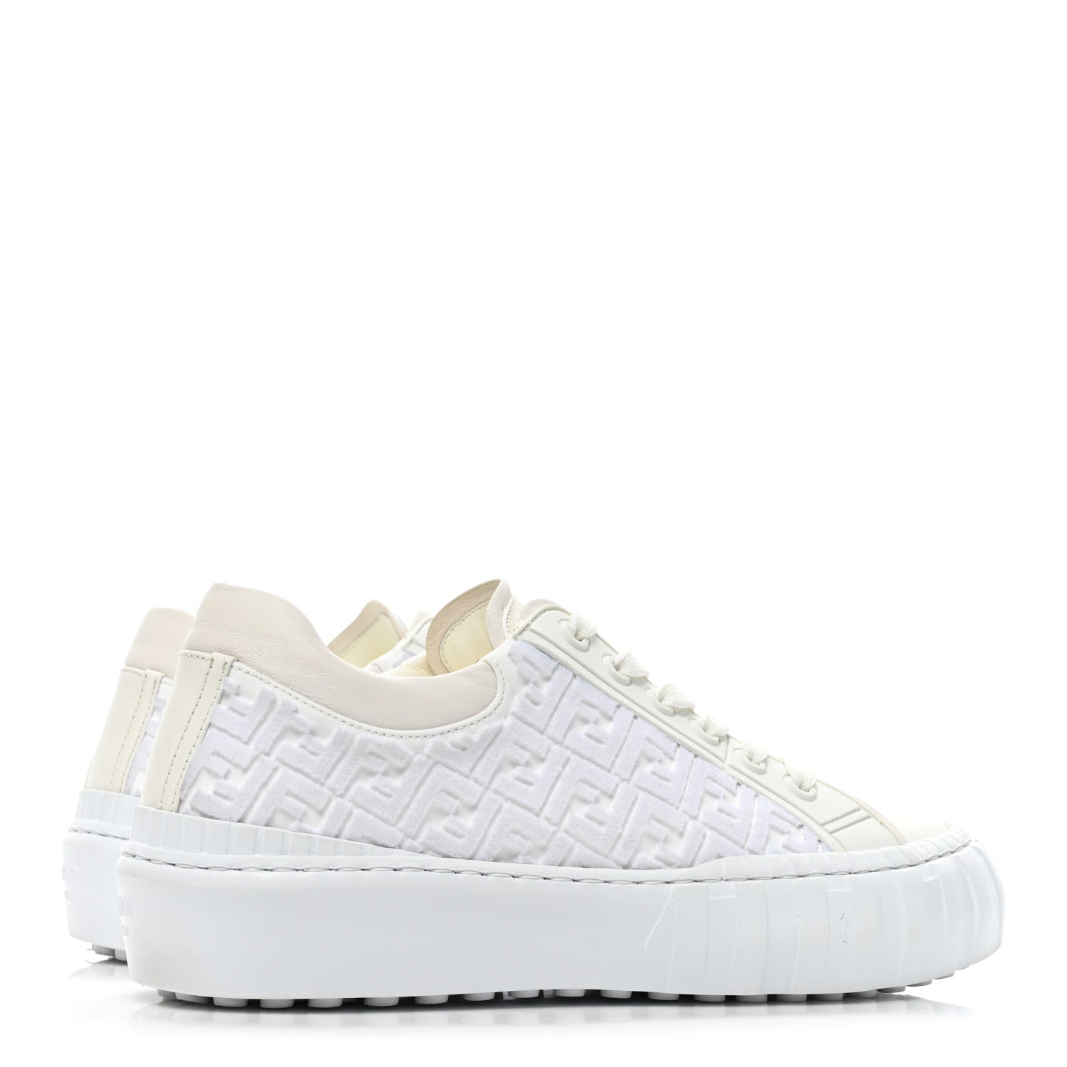 Fendi Velvet FF Calfskin Womens Fendi Force Low Top Sneakers 39 White 5 of 16