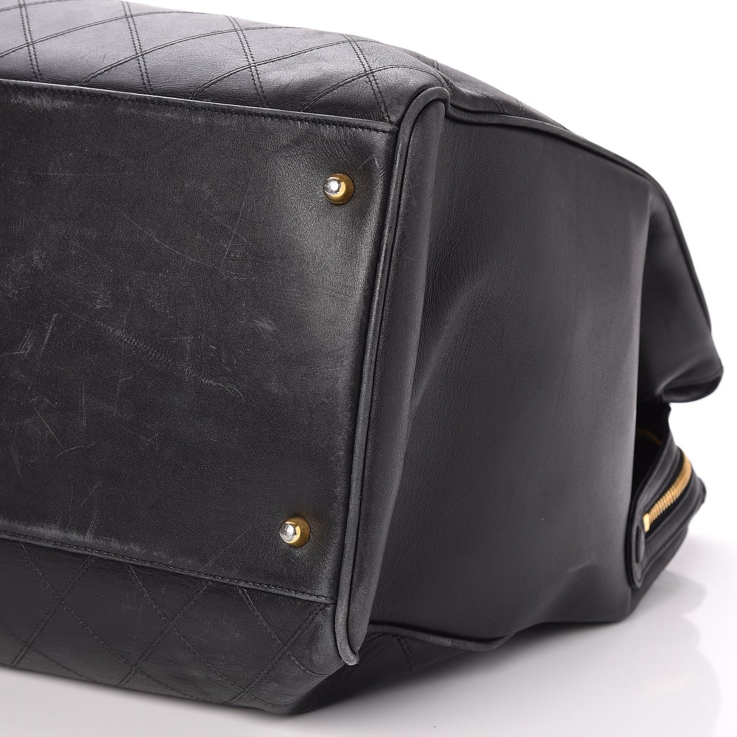 Calfskin Stitched XL Weekender Black
