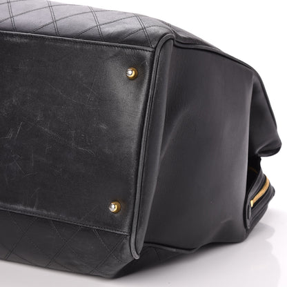 Chanel Calfskin Stitched XL Weekender Black 10 of 10
